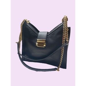 Michael‎ Kors Whitney Leather Chain Shoulder Bag In Black